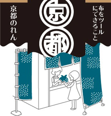 京都のれんで風呂敷製作